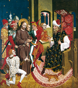Bild: Bayerisch, Rottenbucher Altar: Christus vor Pilatus, um 1480/90