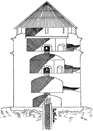Picture: Section through the tower on the Eggenberg