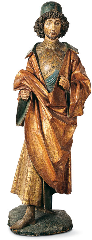 Picture: Chivalric saint, wooden sculpture